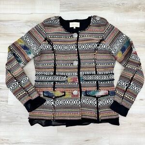 The Territory Ahead 3 Button Blazer Jacket Aztec Western textured woman’s Sz Lg